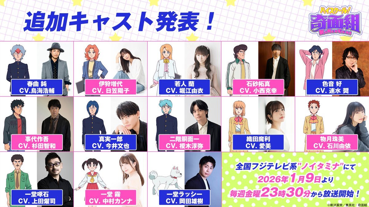 豪華声優陣で贈る！『ハイスクール！奇面組』新作アニメPV解禁！