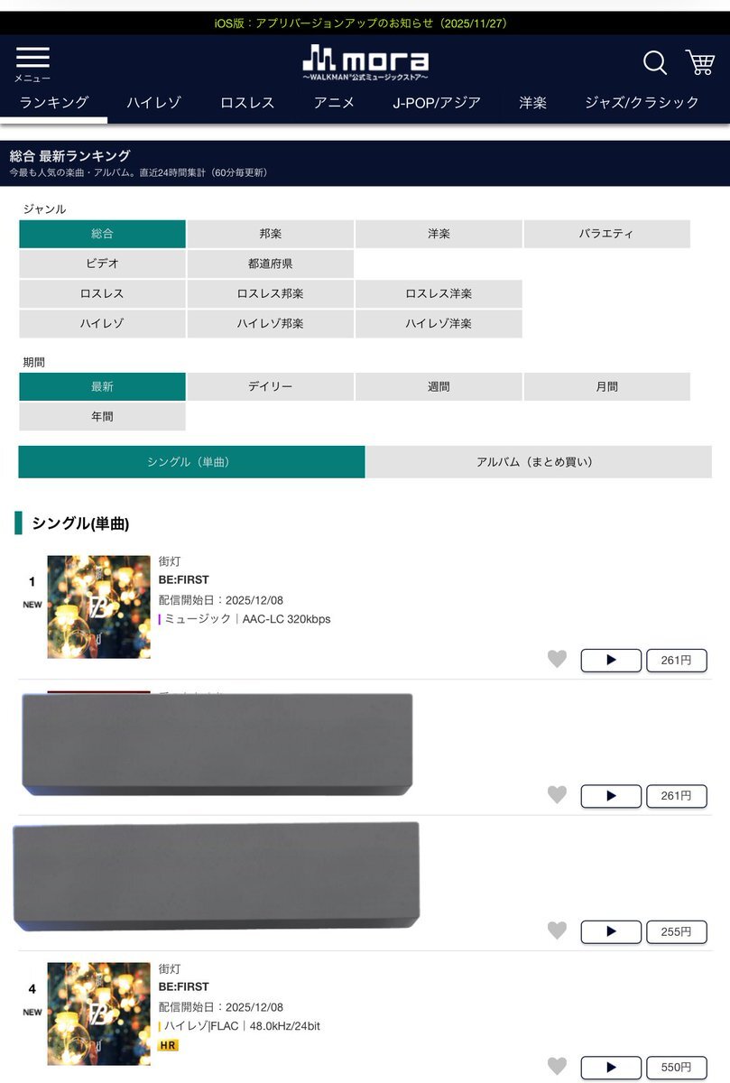 BE:FIRST「街灯」、moraで総合ランキング1位を獲得！ファン歓喜