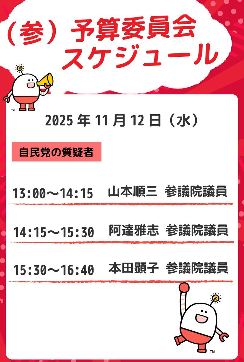 自民党の本田顕子議員、参院予算委で質疑