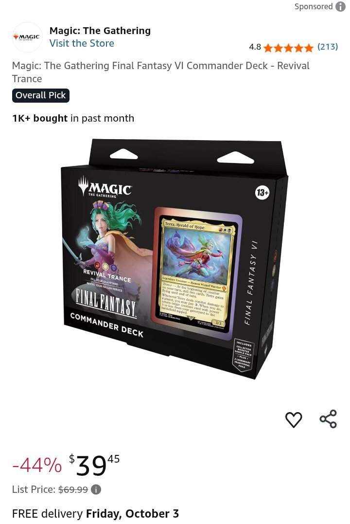 mtg ff 統率者 再販」のYahoo!リアルタイム検索 - X（旧Twitter