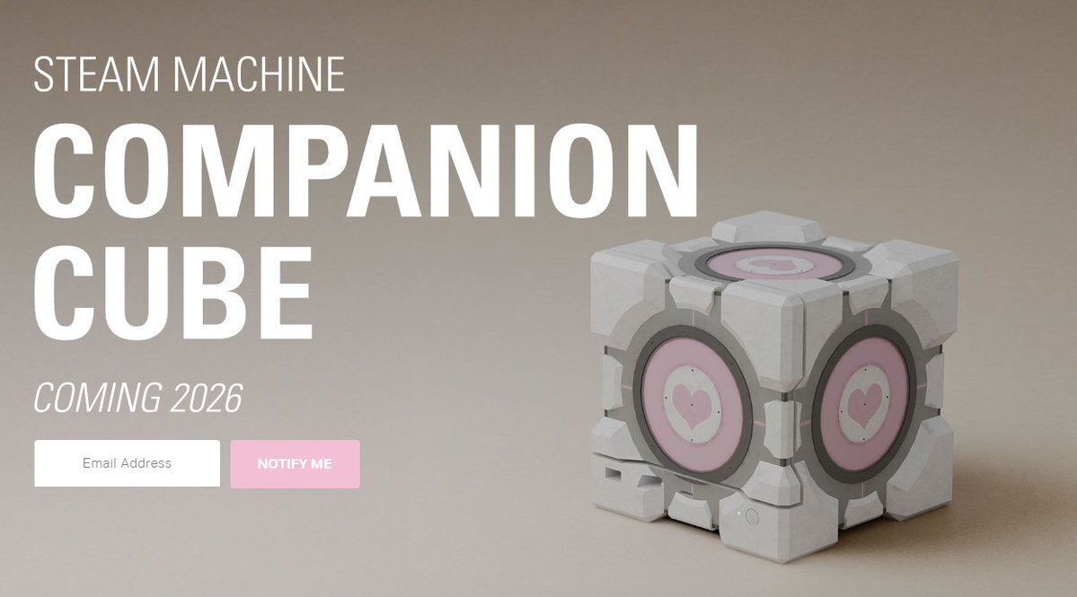 Steam Machineにコンパニオンキューブデザインが登場！