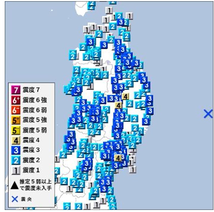 秋田県で震度4の地震、津波注意報発令