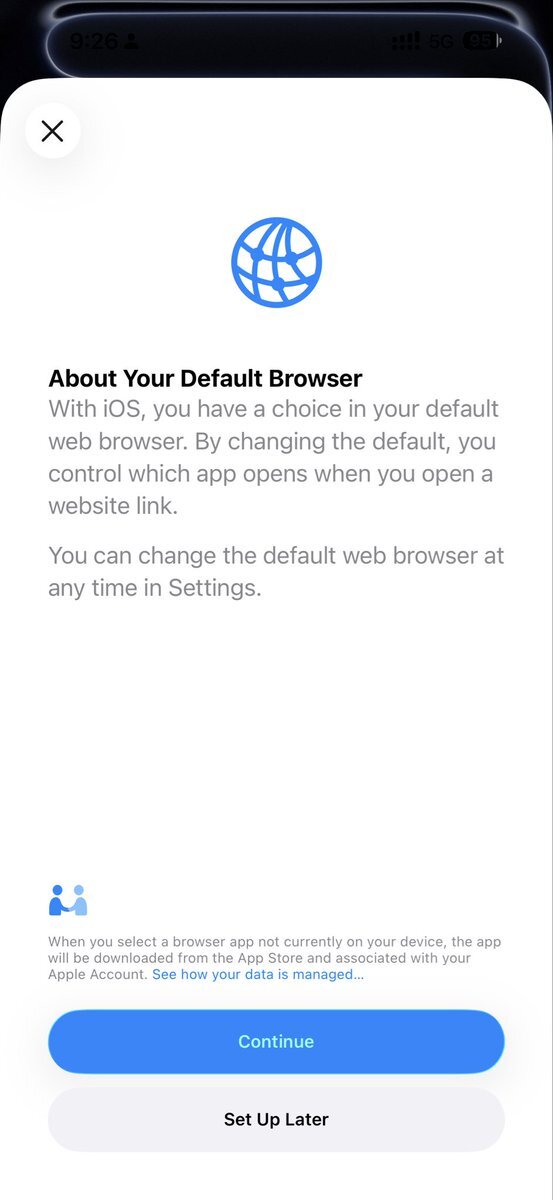 iOS 26.2アップデート、スマホ新法でブラウザ選択が可能に