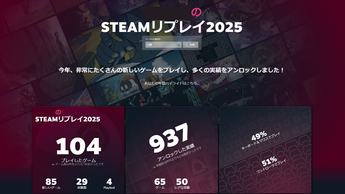 Steamリプレイ2025でユーザーがプレイ履歴を振り返り、熱狂的な反応