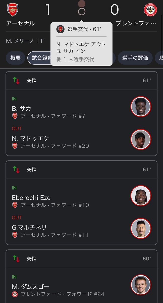 エゼ＆サカ投入！アーセナルファン「楽しみ」の声