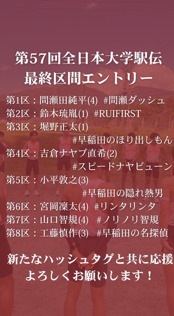 全日本大学駅伝、間瀬田選手の区間2位に注目が集まる！