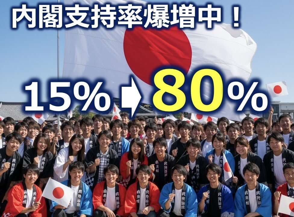 高市内閣、若年層支持率急増