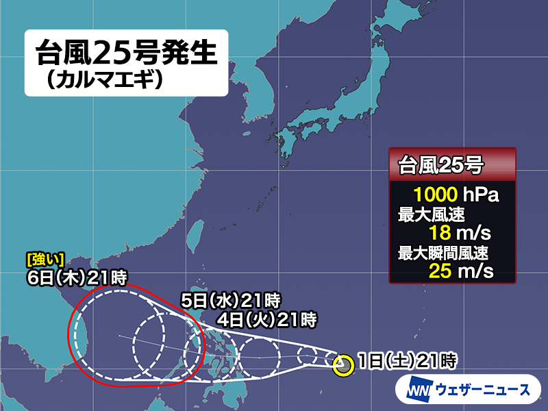 台風25号、名前の由来は？