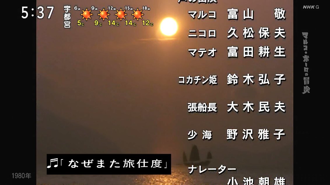NHK放送の「マルコ・ポーロの冒険」に視聴者感動の声