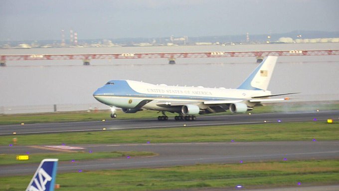 トランプ大統領、東京上空をヘリコプターで飛行