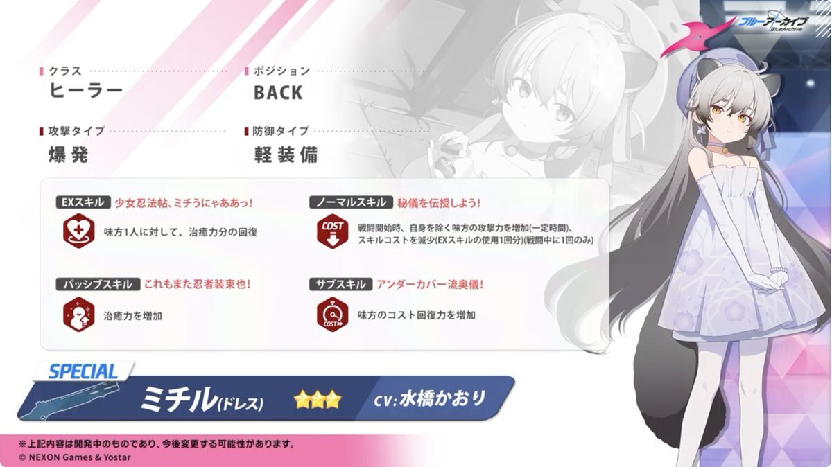 「ブルアカ」新キャラドレスミチル、ヒーラー版水着シロコと話題に