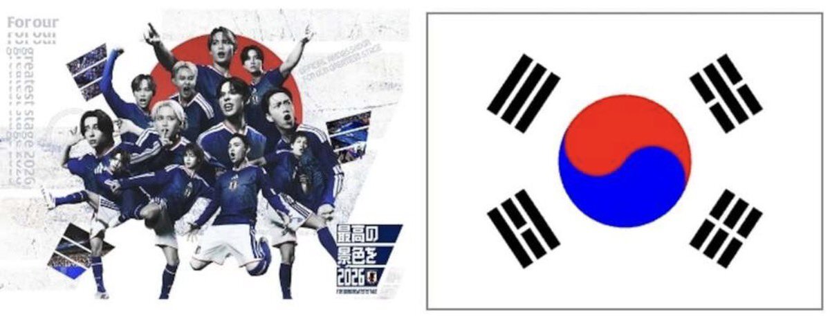 サッカー協会、日本代表イメージ画像に韓国の国旗類似デザイン furore