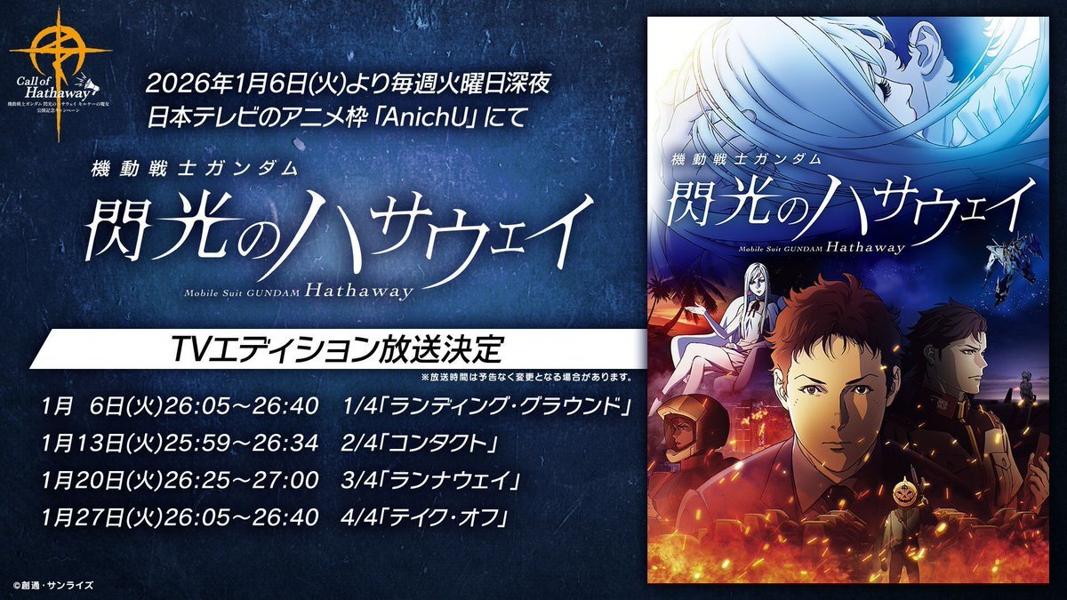 閃光のハサウェイ、TV放送決定！コラボ商品やイベントも発表