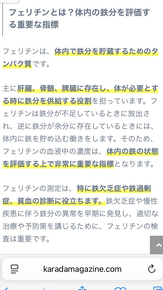 フェリチン値：日本の医療現場で課題