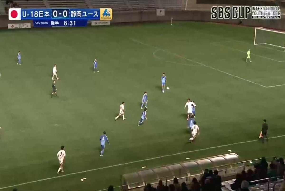 静岡ユースvsU-18日本代表戦！熱戦の模様がSNSで話題に