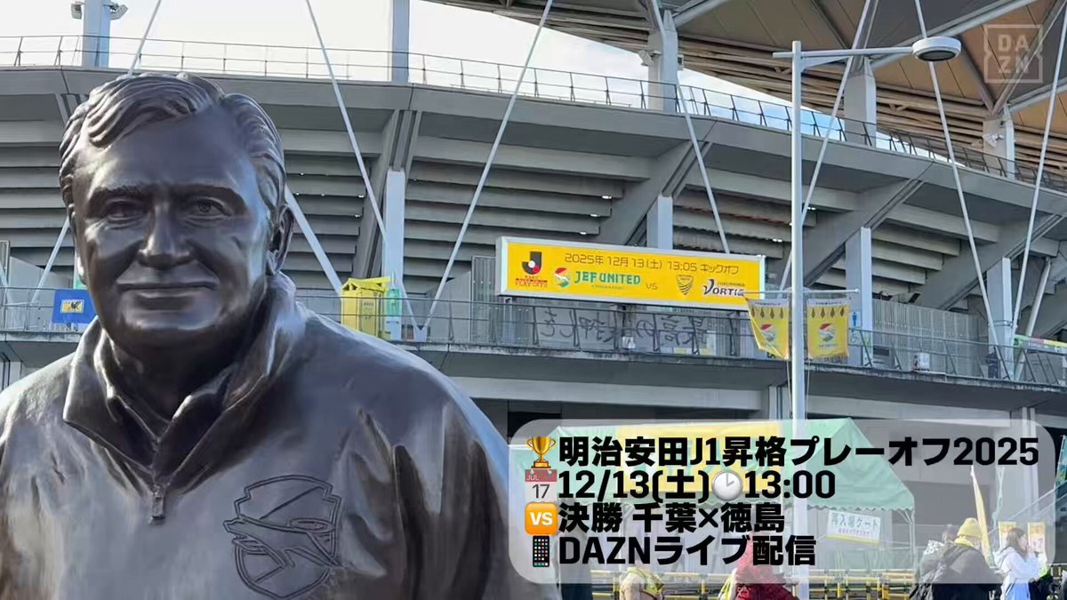 千葉 vs 徳島！J1昇格プレーオフ決勝戦、0-0で前半終了